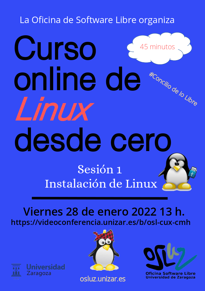 cartel curso online linux desde cero sesion 1