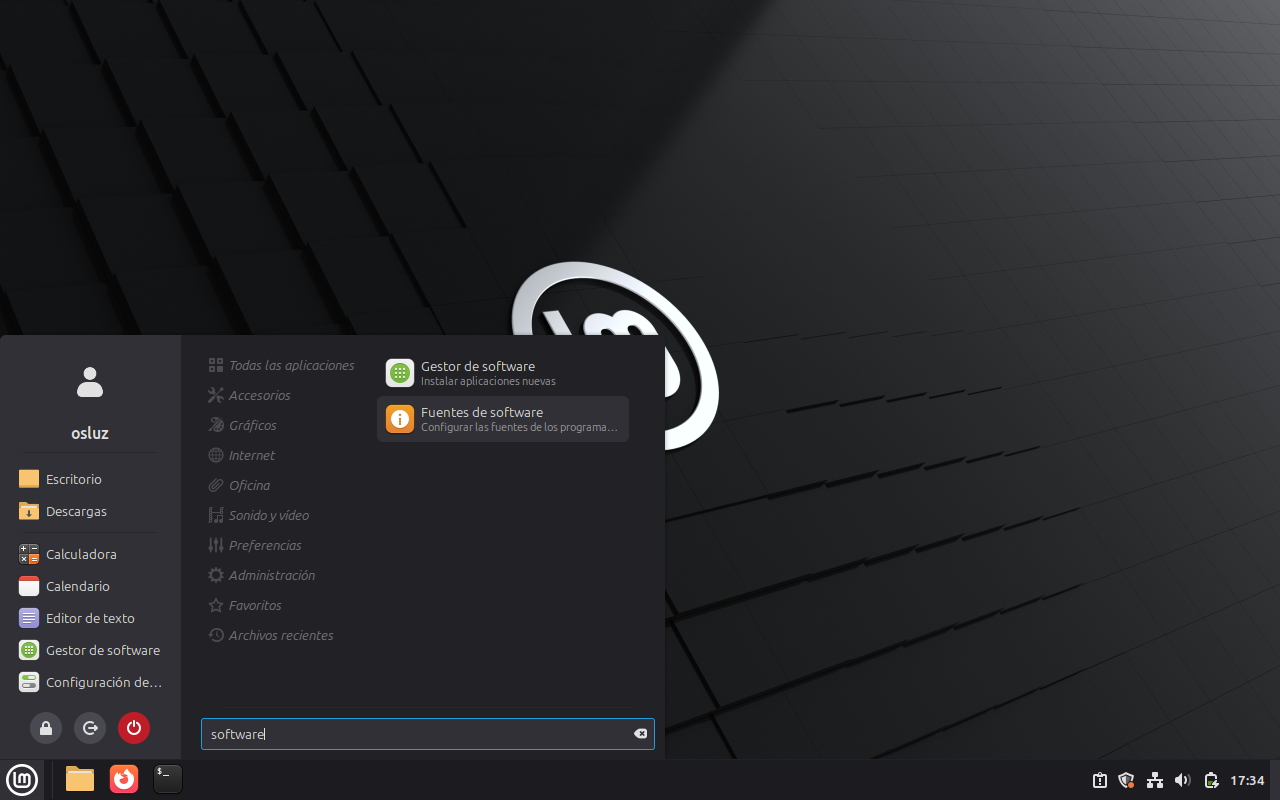 Buscar Fuentes de software en Linux Mint