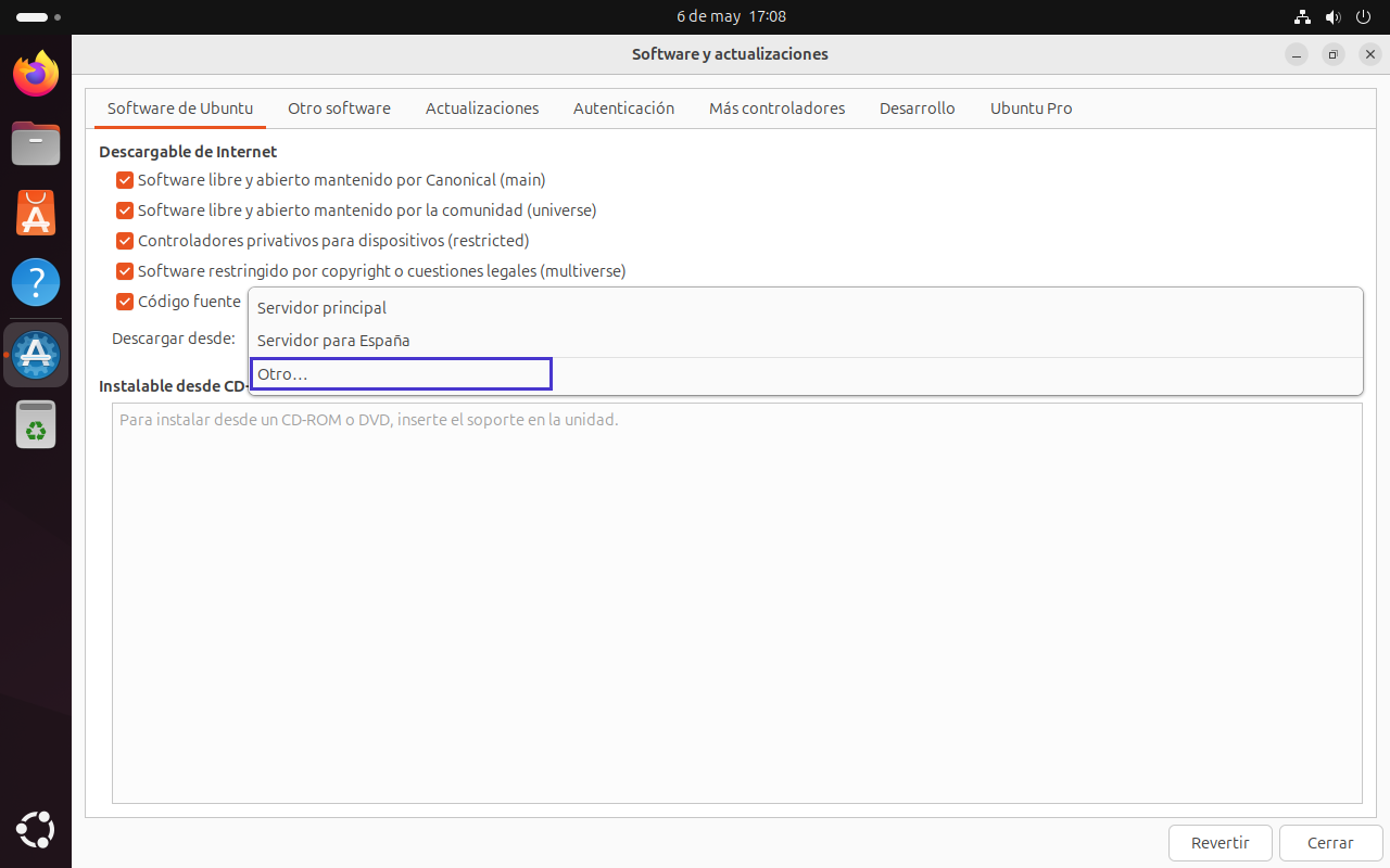 Paso 4 modo gráfico en Ubuntu 24.04