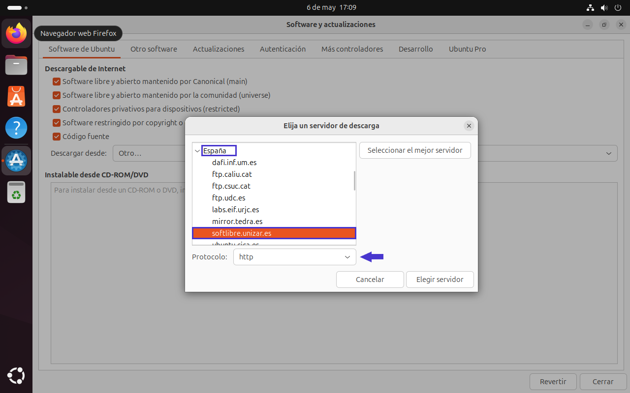 Paso 5 modo gráfico en Ubuntu 24.04