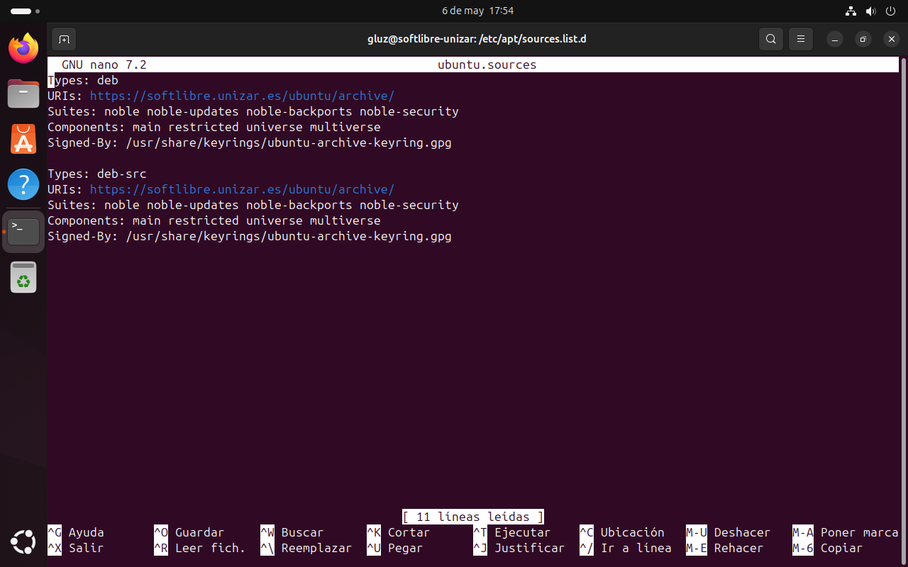 Paso 2 modo terminal en Ubuntu 24.04